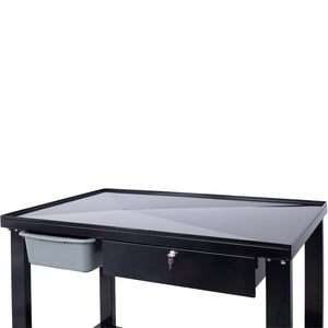 Transmission Teardown Work Station 1 / 2 Ton Capacity Sloping Drain Table Locking Drawer Removable Drain Basin Full-Width Lower Shelf Four 4" Caster Wheels