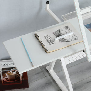 Adjustable Tempered Glass Drafting Printing Table With Chair