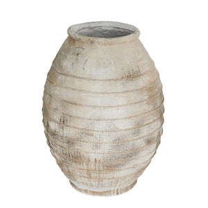 22.4x22.4x30.5" Large Magnesium Flower Pot with Weathered Finish