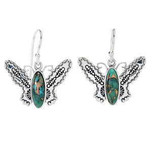 Southwest Elements Mohave Turquoise Choice of Motif Drop Earrings