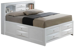 Modern Design Storage Bed With Bookcase Headboard