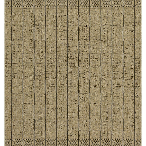 Earth - 5'3" X 7'3" Indoor, Outdoor Area Rug - Jute / Black