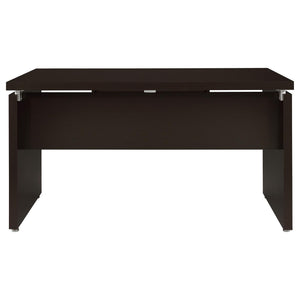 Floating - Top Computer Desk With Pullout Keyboard Shelf - Brown