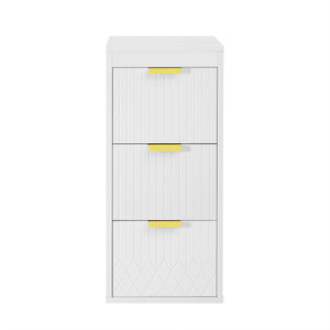 Wall Mounted Floating Cabinet With Side Cabinet Combo, Rectangular Ceramic Sink Vanity