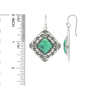Southwest Elements 13.7ctw Black Bridge Variscite Earrings