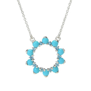 Artisan Silver by Samuel B. Sleeping Beauty Turquoise & Blue Topaz Necklace