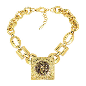 Graziella Choice of Plating Electroform Polished Medusa 17.5"+2" Necklace