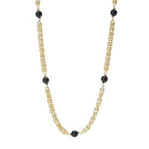 Toscana Italiana 18K Gold Plated Choice of Gem Station Byzantine Necklace