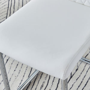 Modern Dining Chairs With Padded Seat, Metal Legs