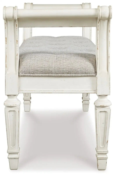 Realyn - Accent Bench - Antique White - Best Buy Furniture