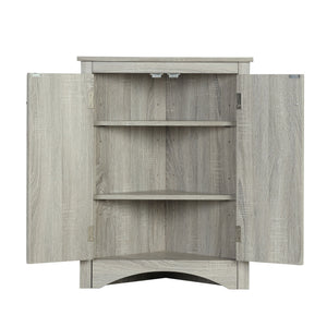 Triangle Bathroom Storage Cabinet With Adjustable Shelves, Freestanding Floor Cabinet For Home Kitchen