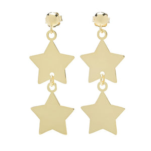 Toscana Italiana 18K Gold Plated Choice of Charm Double Tiered Dangle Earrings