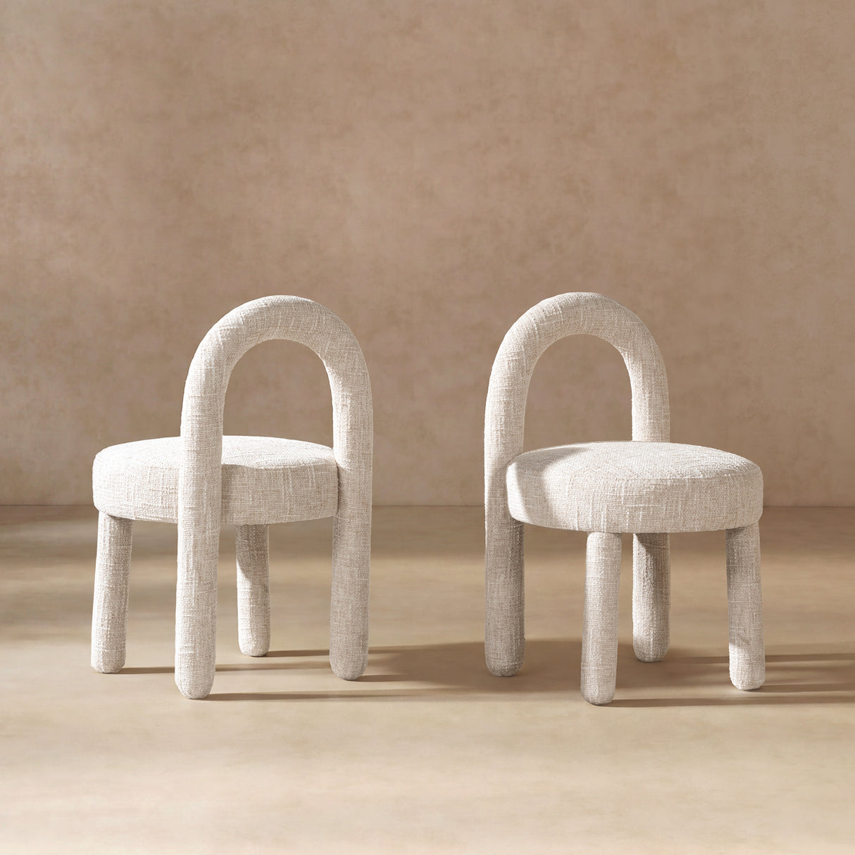 Penny Round Arched Fully Upholstered Dining Side Chair, Set of 2