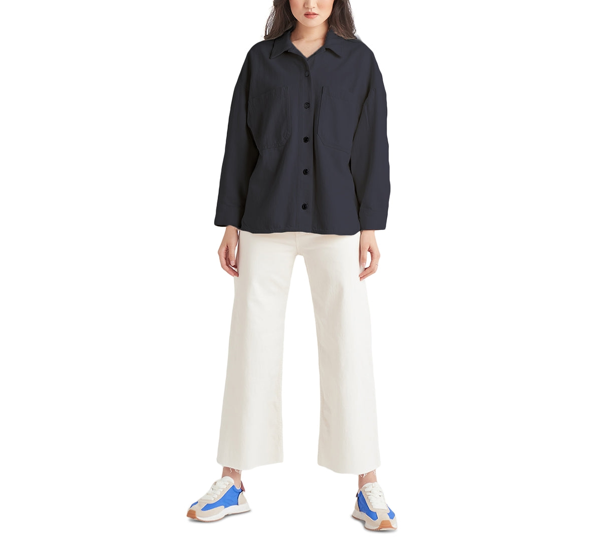 Black Tape Women's Cotton Shacket - Two Pocket Design