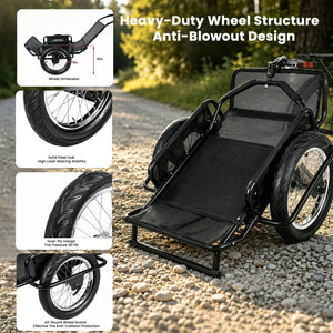 Heavy-Duty Bike Cargo Trailer with Steel Frame – 320 lb Load Capacity