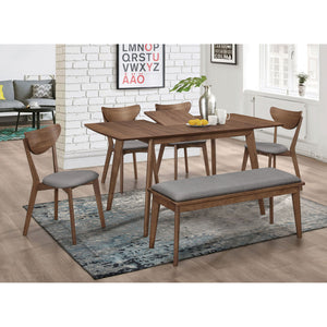 Upholstered Dining Bench - Brown / Gray