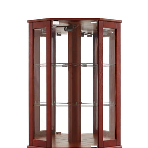 6 Shelf Corner Curio Display Cabinet With Lights, Mirrors And Adjustable Shelves (E26 Light Bulb Not Included)