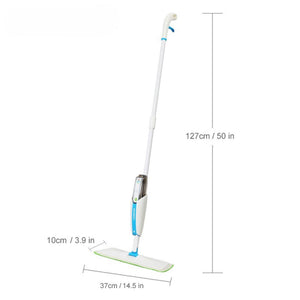 Superfine Fiber Washable Mat Spray Mop With 300Ml Reusable Bottle For Various Floors - Blue