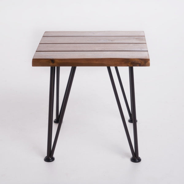 Zenith - Outdoor Industrial Accent Table (Set of 2) - Teak - Best Buy Furniture