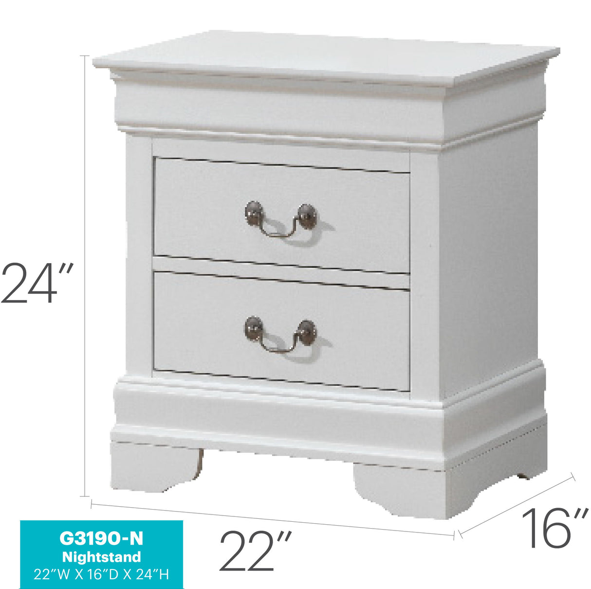 Louis Phillipe - Nightstand - Wood