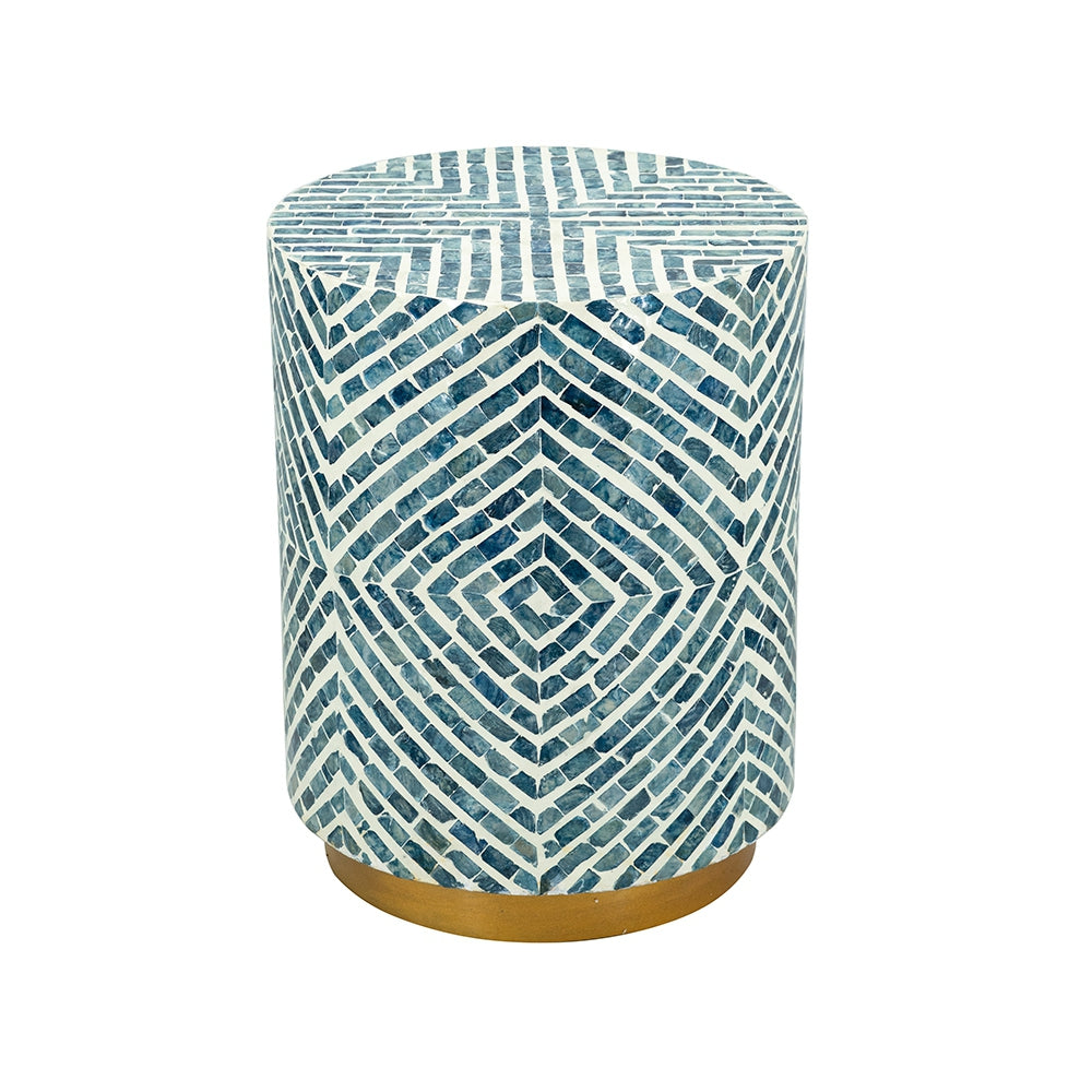 14" Round Accent Stool with Gold Base