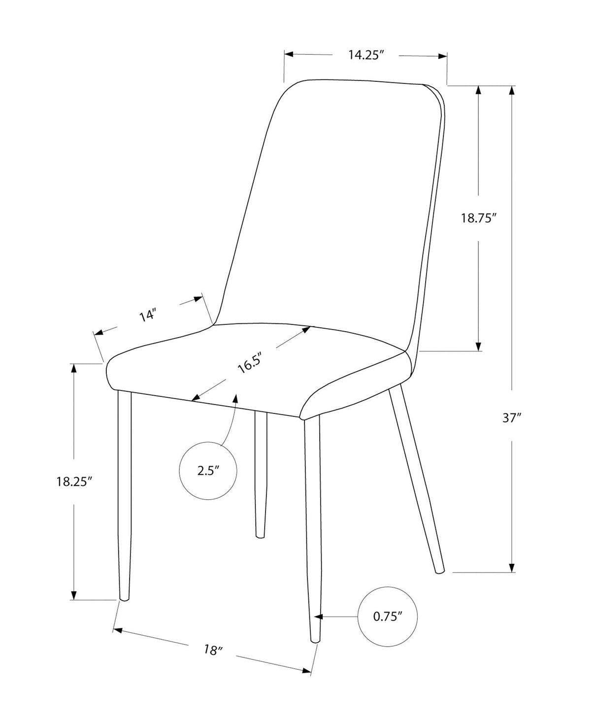 Dining Chair, Side, Upholstered For Dining Room, Contemporary (Set of 2) - Best Buy Furniture