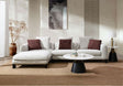 Mardi - Tweed Sectional Sofa With 3 Pillows - Maroon / Beige - Best Buy Furniture