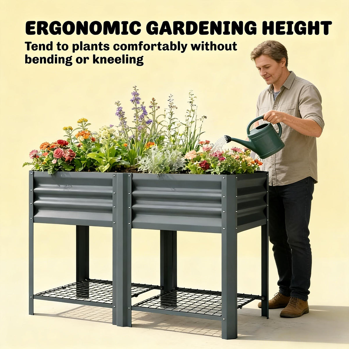 Patio Planter Box - Outdoor Elevated Raised Garden Bed