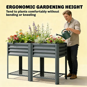 Patio Planter Box - Outdoor Elevated Raised Garden Bed