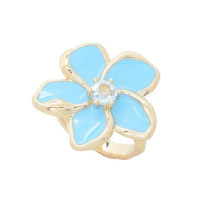 Toscana Italiana Choice of Gem & Enamel Flower Acqua Bagnata Ring