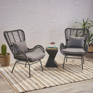 Modern Aesthetic Outdoor Rattan Accent Chair With Metal Legs - Best Buy Furniture