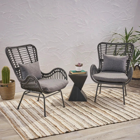 Modern Aesthetic Outdoor Rattan Accent Chair With Metal Legs - Best Buy Furniture