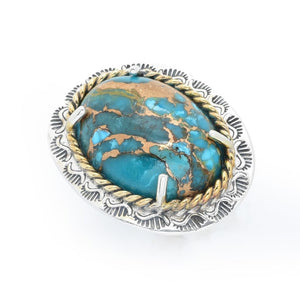 Southwest Elements Choice of 25x18mm Oval Gemstone East-West Ring