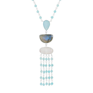 Artisan Silver by Samuel B. Choice of Gemstone Pendant w/ Chain 3.4 grams