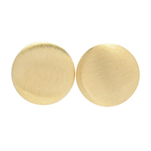 Toscana Italiana 18K Gold Plated Setosa Finish Button Stud Earrings