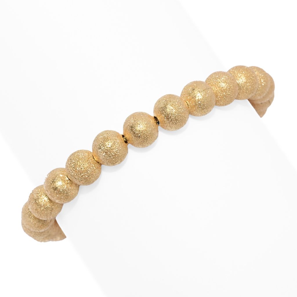 Toscana Italiana 18K Gold Plated Choice of Finish & Size 8mm Beaded Bracelet