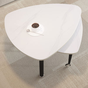 360 Degree Rotatable Coffee Table With Solid Legs