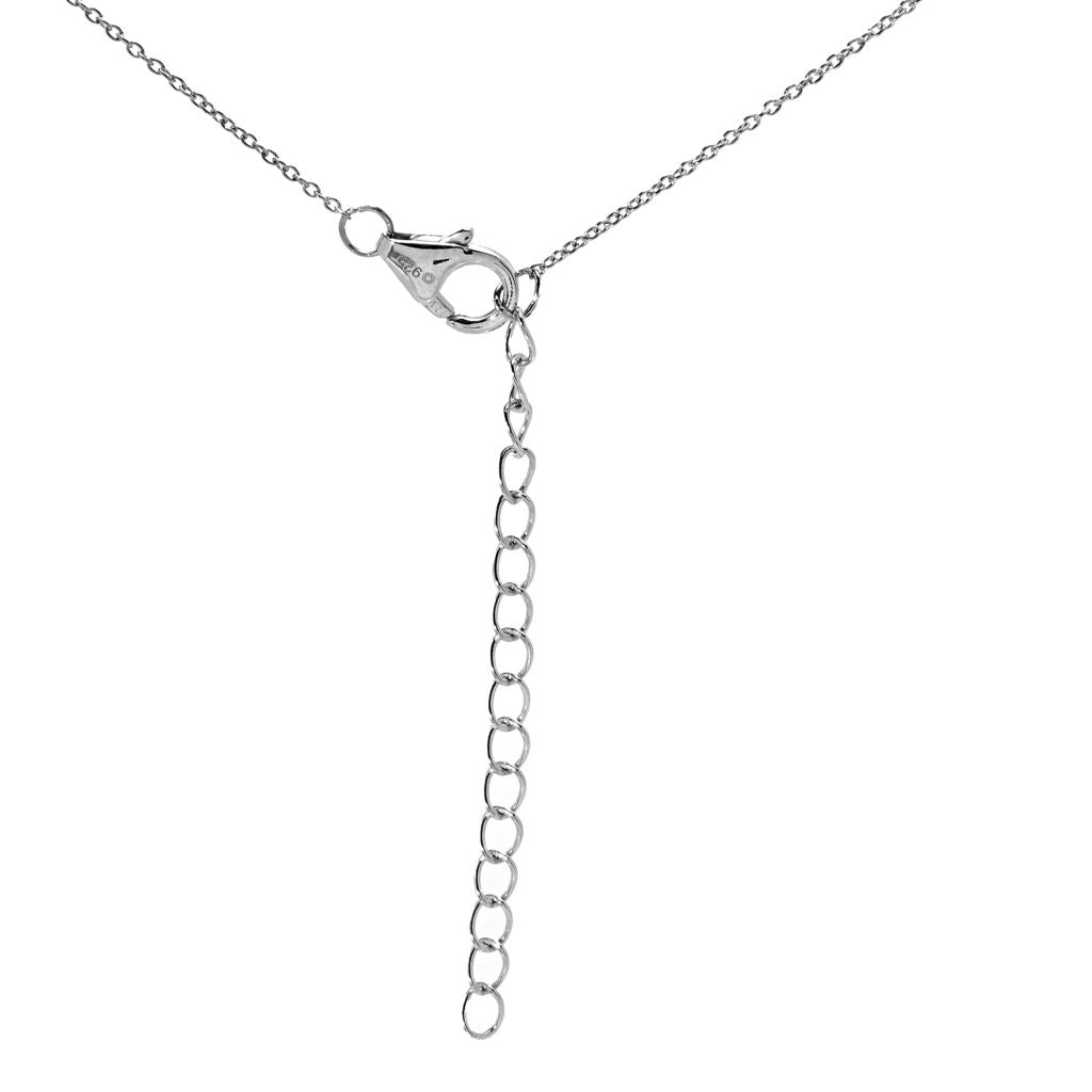 Platinum Plated Choice of Gemstone Shooting Stars East-West 18"+2" Necklace