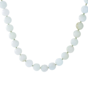 Far East Jewelry Sterling Silver 10mm Round Natural Jade Bead 20" Necklace
