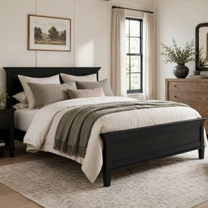 Mid-Century Modern Wood Platform Bed