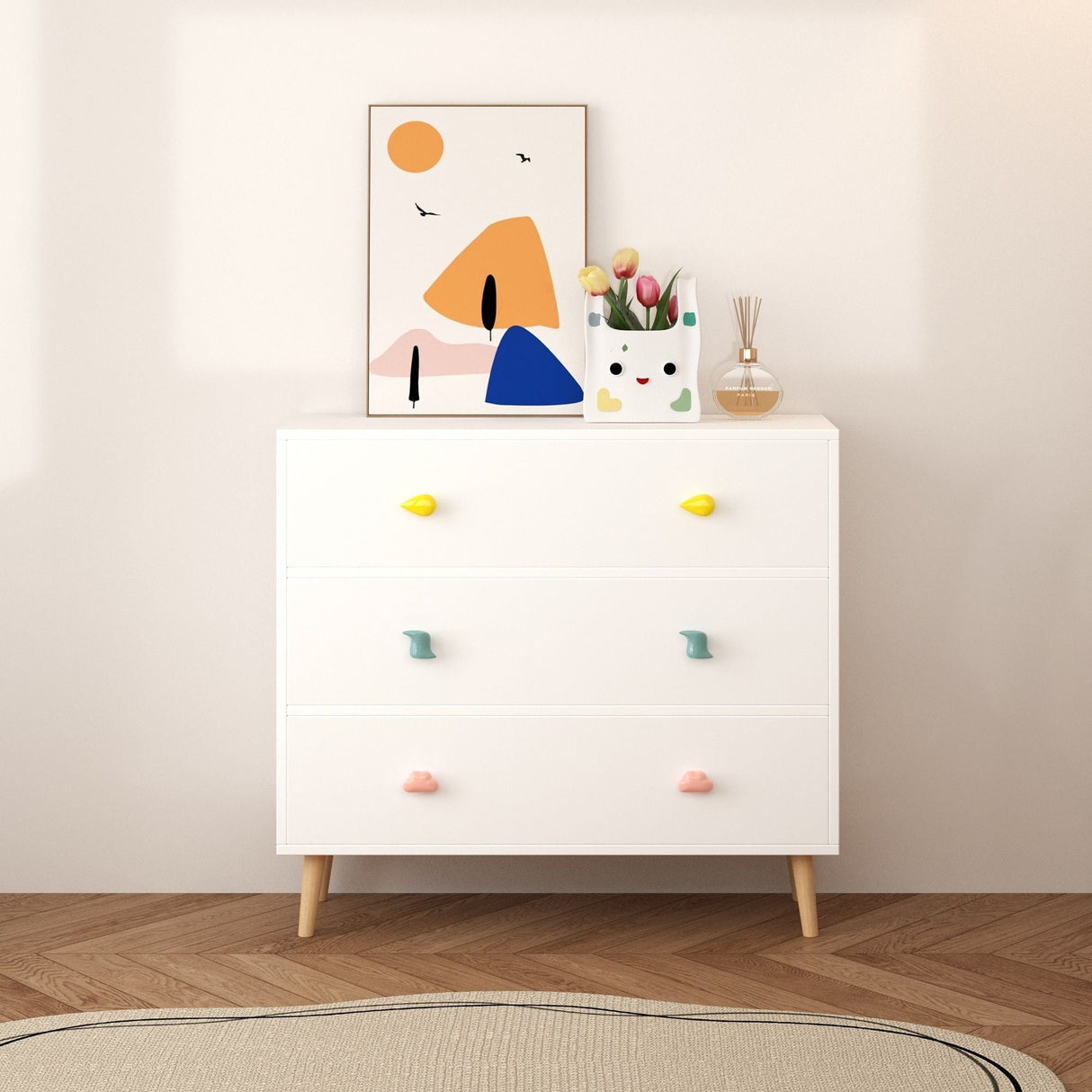 3 Drawer Dresser Storage Cabinet With Anti-Tip Safety