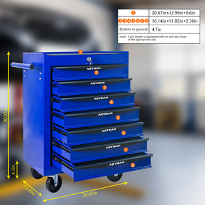 Rolling Metal Tool Chest with 7 Drawers