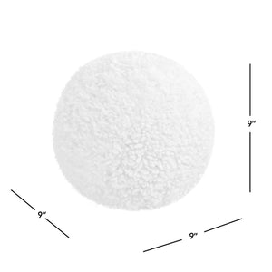 Ayla - Round Sphere Accent Ball Throw Pillow - Curly White