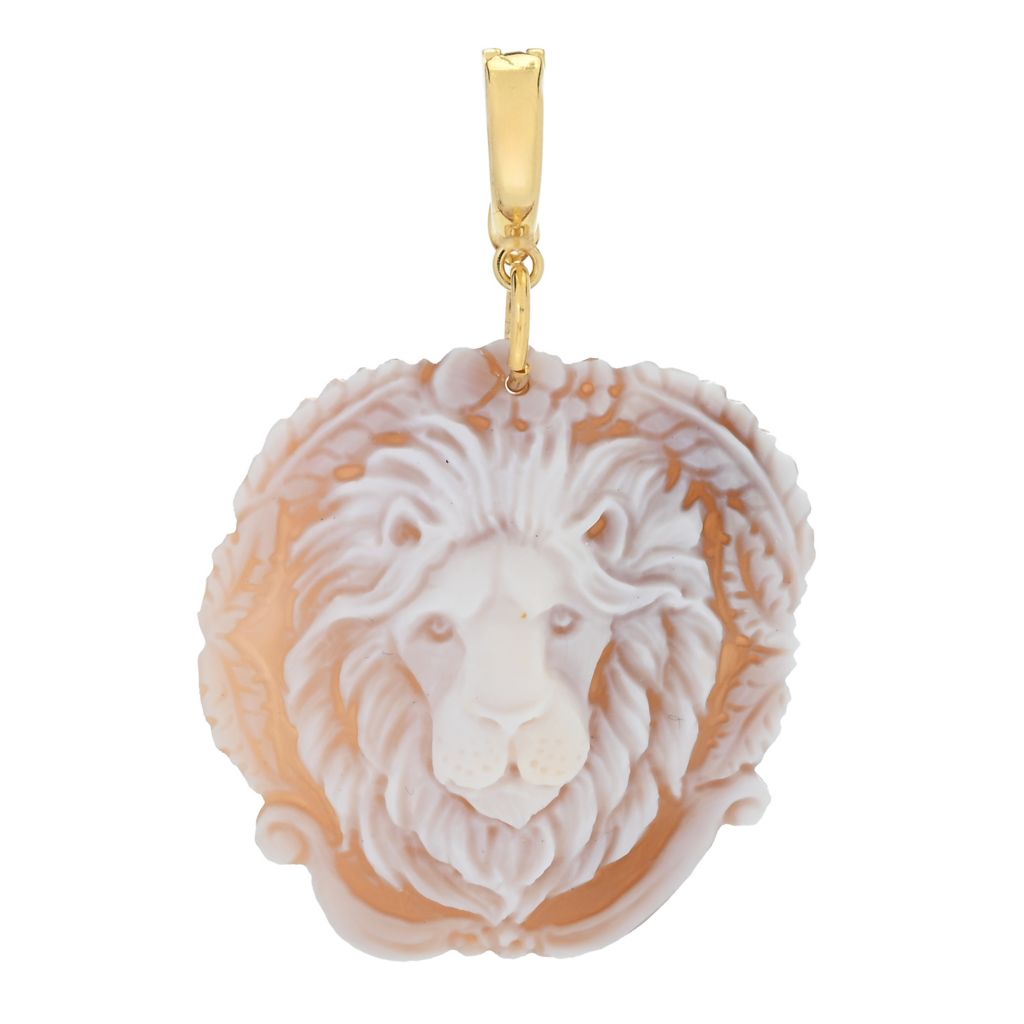 Cameo Italiano "Elysse" Choice of Jungle Animal Shell Cameo Enhancer Pendant