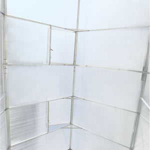Polycarbonate house, Heavy Duty Outdoor Aluminum Walk-In House Kit With Rain Gutter, Vent And Door For Backyard Garden
