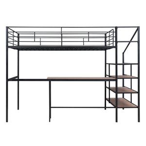 Loft Bed With Desk And Lateral Storage Ladder
