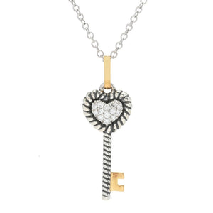 Melodia Diamonds 18K Vermeil 0.20ctw Lab Grown Diamond Key Pendant w/ Chain
