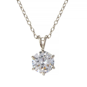 Brilliante 3.53 DEW Simulated Diamond Solitaire Pendant w/ Chain