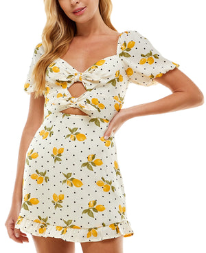 Juniors Cutout Tie Front Dress
