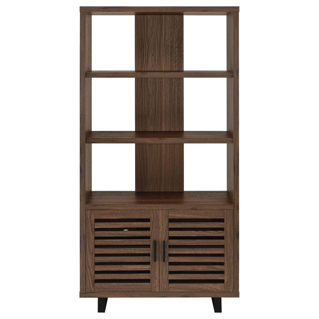 Rodger - 3 Shelf Cabinet Bookcase - Walnut